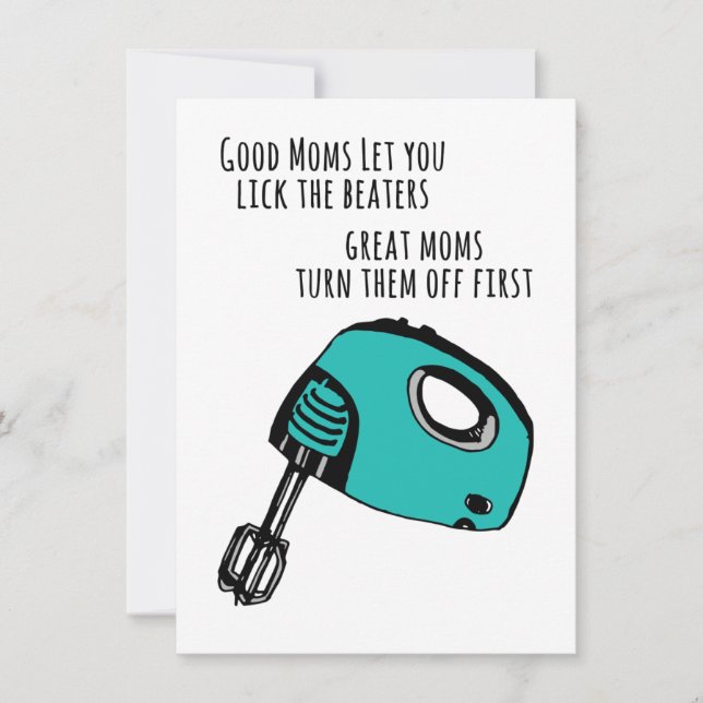 Tarjeta "Buenas mamás, deja que lamas a los golpis (Anverso)