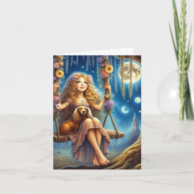 Tarjeta Buenas noches con mi Dachshund descargable (Anverso)