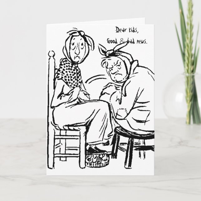 Tarjeta Buenas noticias y malas noticias. (Anverso)