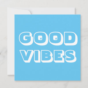 Tarjeta Buenas vibraciones, mejores deseos, buena suerte, 