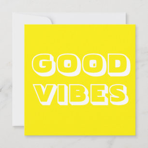 Tarjeta Buenas vibraciones, mejores deseos, buena suerte, 