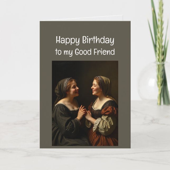 Tarjeta Buenos amigos Amor por cumpleaños (Anverso)