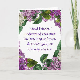 Tarjeta Buenos amigos entienden la cita Inspiradora