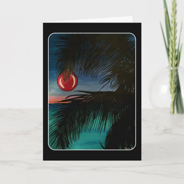 Tarjeta "Buenos días a los Navidades tropicales" en un (Anverso)