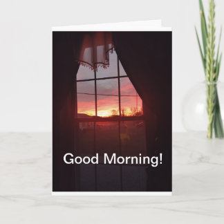 Tarjeta Buenos días a un nuevo día, hermoso amanecer,