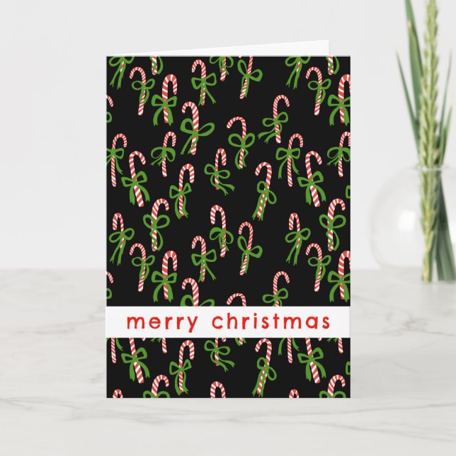 Tarjeta Buenos Navidades Candy Canes Navidad Dulce festivi (Anverso)