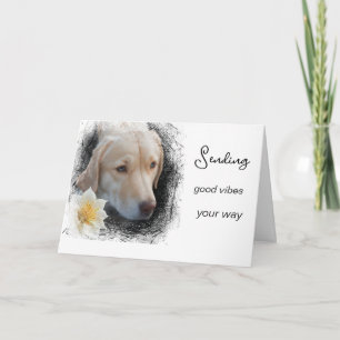 Tarjeta *~ Buenos Vibes Lab Flor AP61 Perro triste de oro