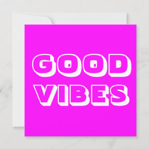 Tarjeta Buenos vibraciones, mejores deseos, buena suerte,