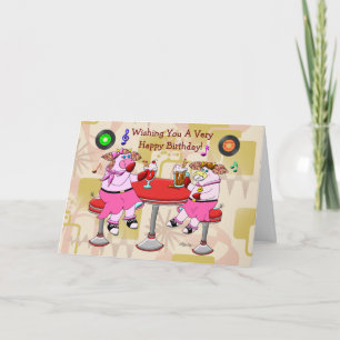 Tarjeta Buenos y viejos cumpleaños de moda