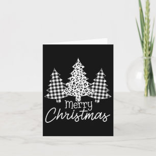 Tarjeta Búfalo Blanco Y Negro Juegan Feliz Navidad