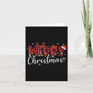 Tarjeta Búfalo navideño vestido rojo Santa Hat Xmas P