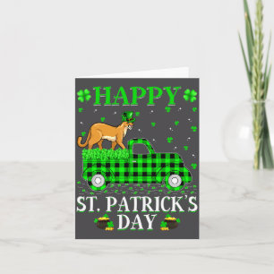 Tarjeta Bufalo Plaid Verde Divertido Camión Puma St Patric