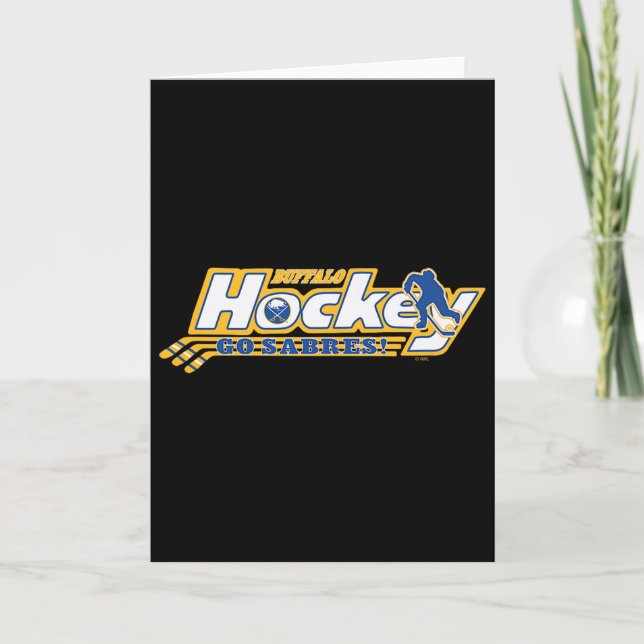 Tarjeta Bufalo Sabres Hockey Negro Licencia Oficial  (Anverso)
