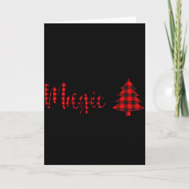 Tarjeta Buffalo Plaid Believe In The Magic Of Christmas Ba (Anverso)