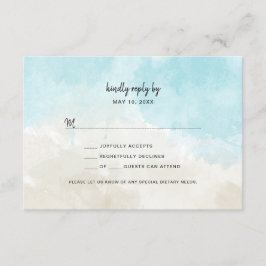 Tarjeta buffet Watercolor Beach Wedding RSVP