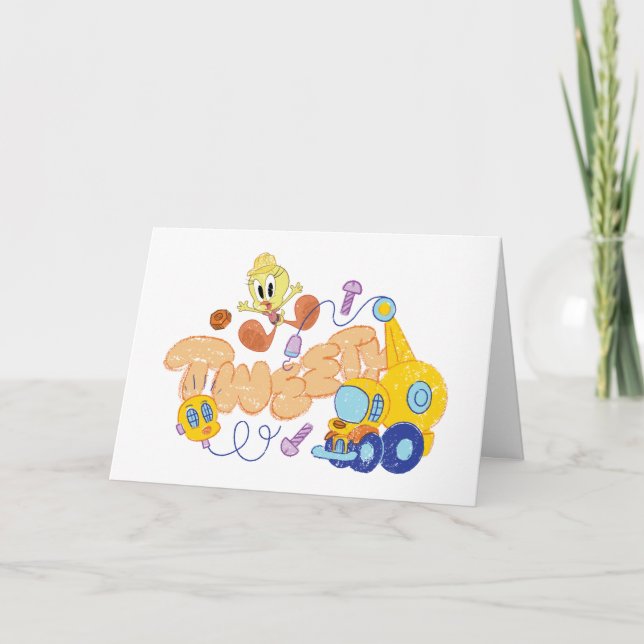 Tarjeta BUGS BUNNY BUILDERS™| Arte de esbozo TWEETET™ (Anverso)
