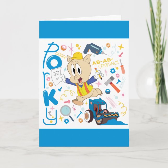 Tarjeta BUGS BUNNY BUILDERS™| Porky Pig Work Tools (Anverso)
