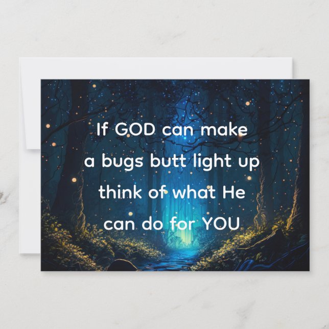 Tarjeta Bugs Butt Light Up Firefly Lightning bug Funny (Anverso)