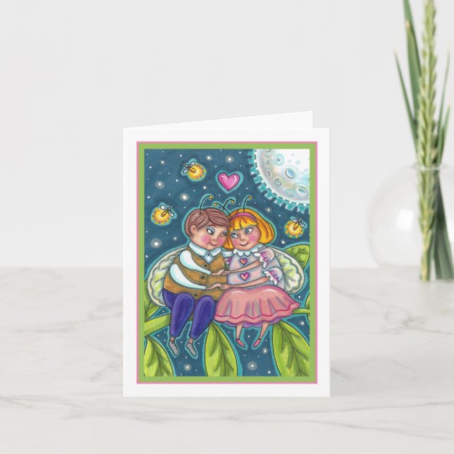 TARJETA BUGS DE AMOR, LUCIÉRNAGAS Y DULCES AMORES DE LUNA  (Anverso)