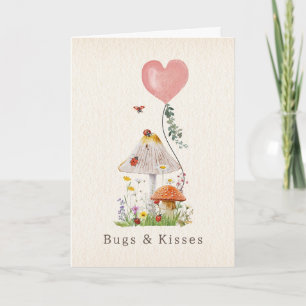 Tarjeta Bugs & Kisses Mariquitas Champiñón San Valentín