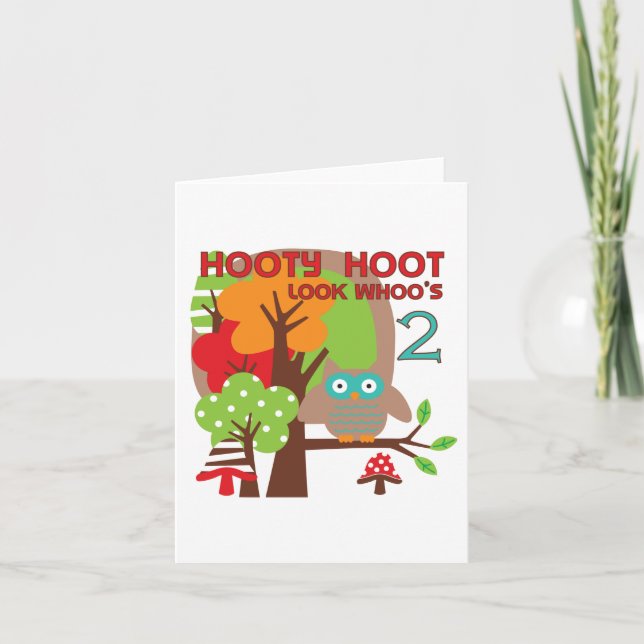 Tarjeta Búho camisetas y regalos de cumpleaños (Anverso)