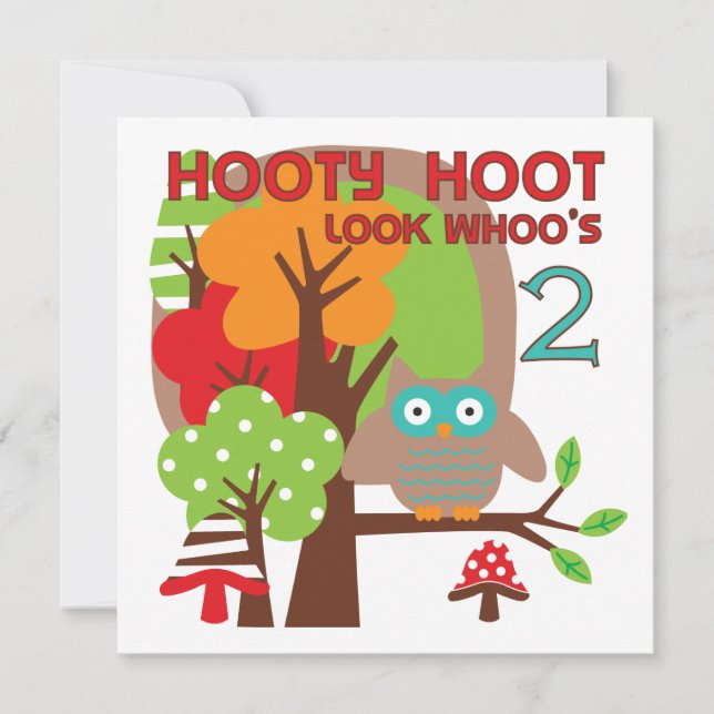 Tarjeta Búho camisetas y regalos de cumpleaños (Anverso)