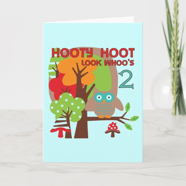 Tarjeta Búho camisetas y regalos de cumpleaños (Anverso)