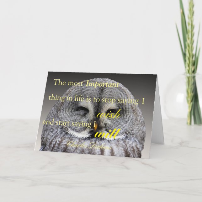 Tarjeta Búho de la buena suerte (Anverso)