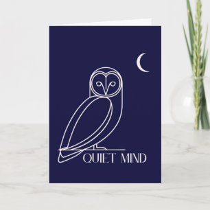 Tarjeta Búho de Mente Tranquila – Diseño Minimalista de Sa