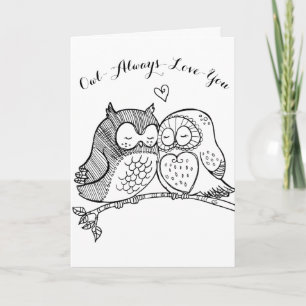 Tarjeta Búho De Pareja Cuta Siempre Te Ama