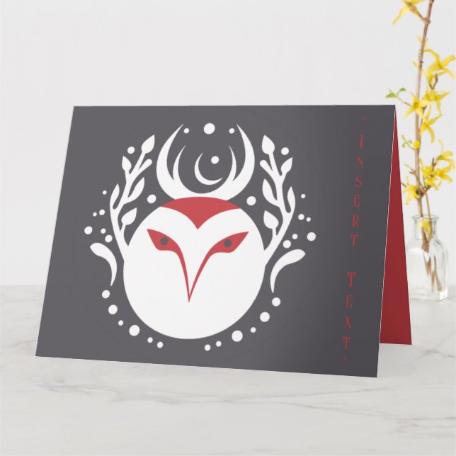 Tarjeta Búho de Yule (flor amarilla)