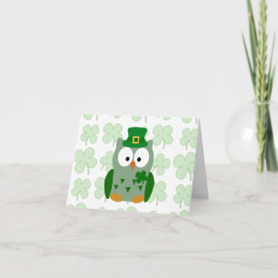 Tarjeta Búho del día de St Patrick