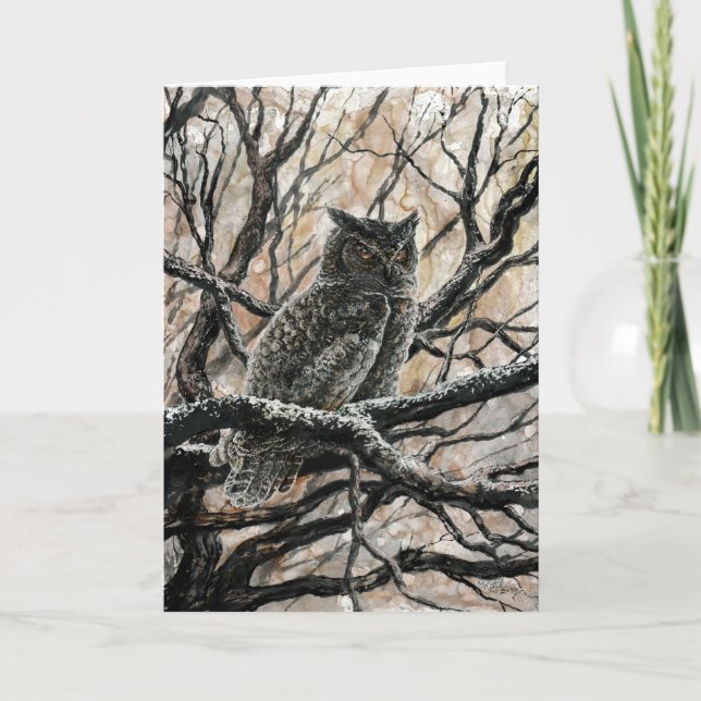 Tarjeta Búho del invierno (Anverso)