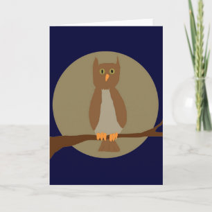 Tarjeta Búho en la carta de la luna