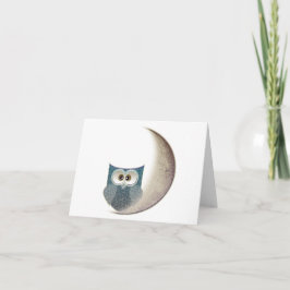 Tarjeta Búho en la luna