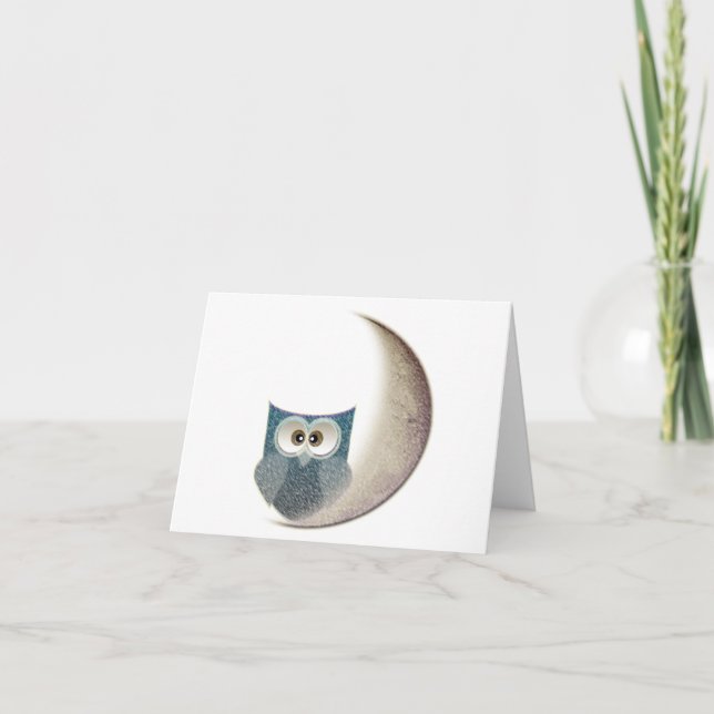 Tarjeta Búho en la luna (Anverso)