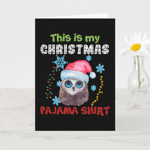 Tarjeta Búho Esta Es Mi Camiseta De Navidad De Pijama