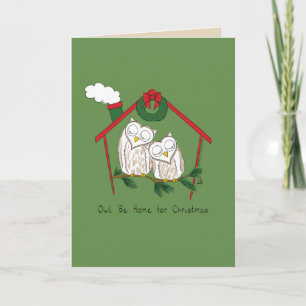 Tarjeta Búho Navidad Divertido Lindo Día Festivo