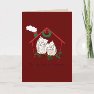 Tarjeta Búho Navidad Divertido Lindo Día Festivo