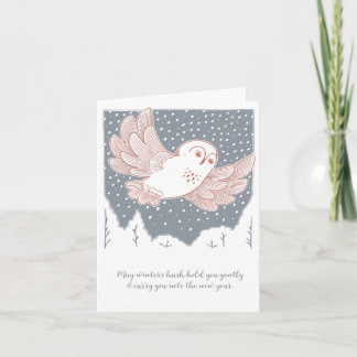 Tarjeta Búho Nival - Navidad Invierno Fiesta
