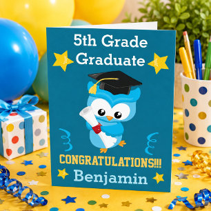Tarjeta ¡Búho Orgulloso! Cute Graduación de 5to Grado
