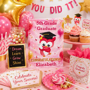 Tarjeta Búho Sabio Lindo Búho Rojo Graduación