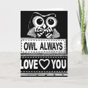 TARJETA "BÚHO" SIEMPRE TE AMARÁ EN SAN VALENTÍN