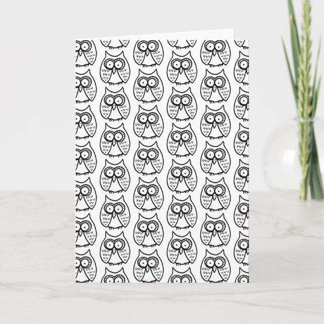 Tarjeta Búhos de dibujos animados divertidos (Anverso)