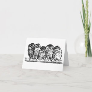 TARJETA BÚHOS EN LA RAMA NOTECARD