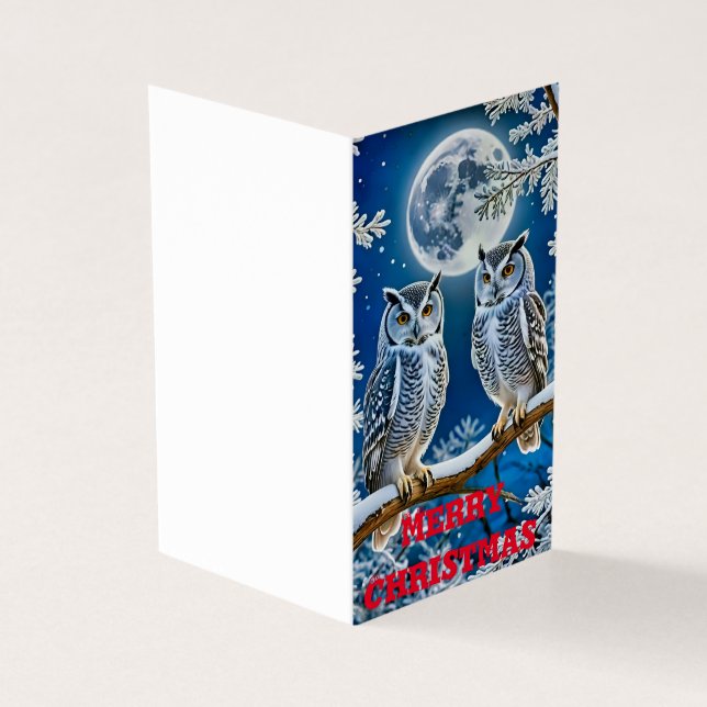 Tarjeta búhos navidades (Exterior)