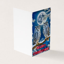 Tarjeta búhos navidades