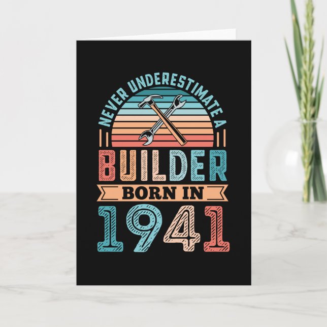 Tarjeta Builder born in 1941 80th Birthday Gift Building (Anverso)