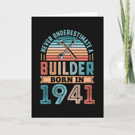 Tarjeta Builder born in 1941 80th Birthday Gift Building