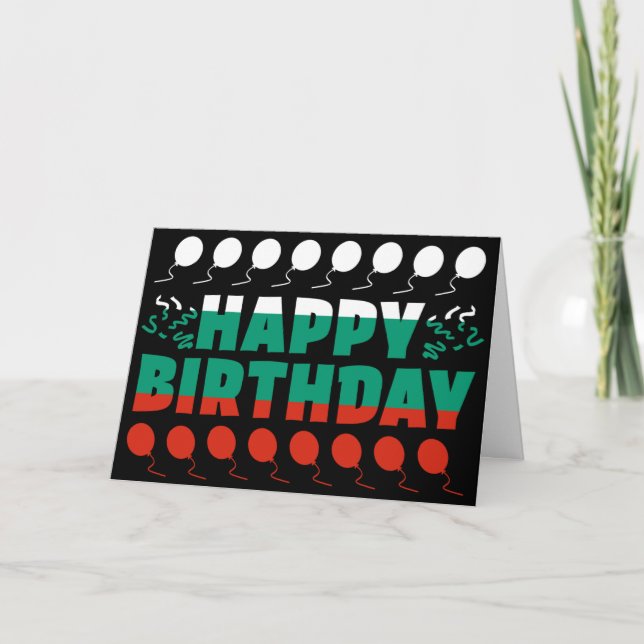 Tarjeta Bulgaria Bandera Patriótica cumpleaños (Anverso)